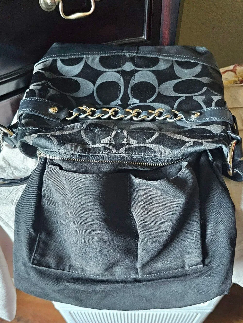 Coach Signature Optic Chain Duffle Style Bag